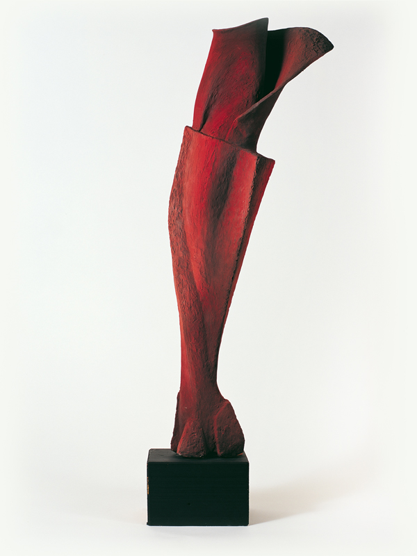 Electric Red 93-95 Ceramic fibre pulp, coloured englobes multi-fired Height: 90cm